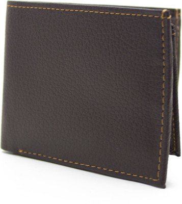 DELMA Men Brown Genuine Leather Wallet(4 Card Slots)