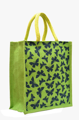 AGGDA Green Jute Waterproof Lunch Bag(Green, 12 L)