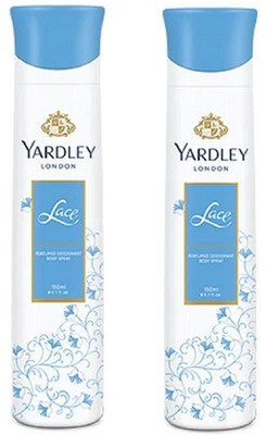 yardley Lace Pack of 2 Body Spray - For Women(150 ml, Pack of 2)