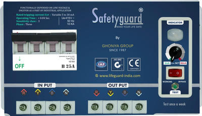 SAFETYGUARD 4 Pole ELCB + MCB, RCCB with Over voltage or High voltage Protection FPVL 25A MCB(4)
SAFETYGUARD 4 Pole ELCB + MCB, RCCB with Over voltage or High voltage Protection FPVL 25A MCB(4)