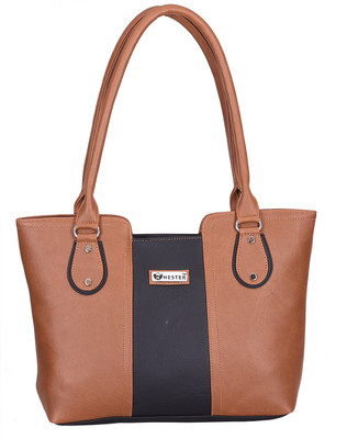 Hester Shoulder Bag(Tan, Black), Black;tan