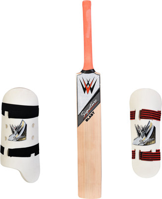 W SIGNATURE BLAST English Willow + 2 Thigh pad combo Cricket Kit(Bat Size: 6 (Age Group 11 - 13 Years))