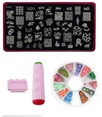 Royalkart Nail Art Stamping Kit Jumbo Image Plate With Double-Sided Stamper, Scrapper & 3D Nail Art Wheel(CF07)(multi color)
Royalkart Nail Art Stamping Kit Jumbo Image Plate With Double-Sided Stamper, Scrapper & 3D Nail Art Wheel(CF07)(multi color)