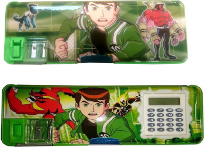 Shreejee Magnetic Ben 10 Art Plastic Pencil Boxes(Set of 2, Green)
