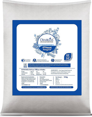 DiaBliss Diabetic Friendly Herbal Cane Sugar Free - Low Glycemic Index (GI) - 10Kg Institutional Bulk Pack Sugar(10 kg)
DiaBliss Diabetic Friendly Herbal Cane Sugar Free - Low Glycemic Index (GI) - 10Kg Institutional Bulk Pack Sugar(10 kg)