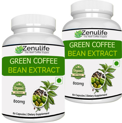 zenulife Green Coffee Beans Extract 800 mg (60 Pure Veg Capsules) Pack of 2, 100 % Pure & Natural Weight Management & Appetite Suppressant Supplement (60 No)(60 No)
zenulife Green Coffee Beans Extract 800 mg (60 Pure Veg Capsules) Pack of 2, 100 % Pure & Natural Weight Management & Appetite Suppressant Supplement (60 No)(60 No)