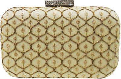 Madame Exclusive Wedding, Festive, Party, Casual Gold Clutch