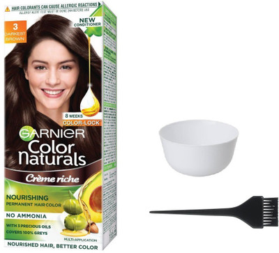 Garnier Color Naturals Hair Color (Darkest Brown No. 3) + 1 Mixing Bowl + 1 Dyeing Brush(Set of 3)
Garnier Color Naturals Hair Color (Darkest Brown No. 3) + 1 Mixing Bowl + 1 Dyeing Brush(Set of 3)