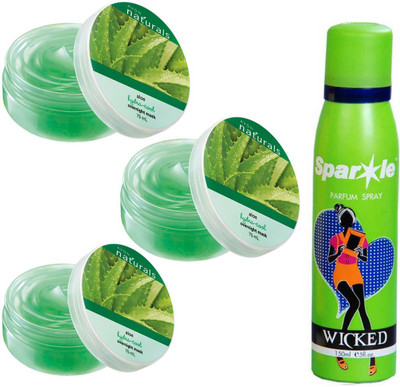 Avon Anew three Naturals Hydration Mask Aloe Vera (75 g) With one sparkle perfume spray 150 ml(Set of 4)