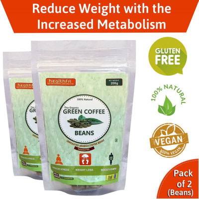 HealthFit 100% Organic Green Coffee Beans with Unroasted Arabica Coffee Beans - ( 200g X 2 )(400 g)
HealthFit 100% Organic Green Coffee Beans with Unroasted Arabica Coffee Beans - ( 200g X 2 )(400 g)
