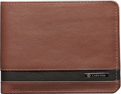 Carlton Men Tan Genuine Leather Wallet(4 Card Slots)