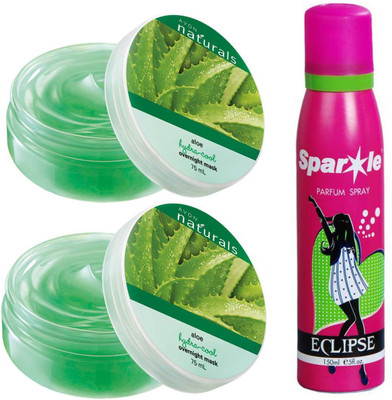 Avon Anew two Naturals Hydration Mask Aloe Vera (75 g) With one sparkle perfume spray 150 ml(Set of 3)
Avon Anew two Naturals Hydration Mask Aloe Vera (75 g) With one sparkle perfume spray 150 ml(Set of 3)