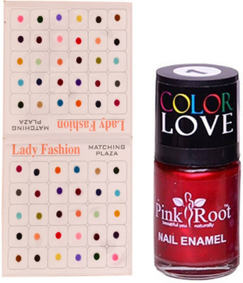 Pink Root Nail Polish No. 01 (15ml) Lady Fashion Multi Color No. 13 Bindi(Set of 2)