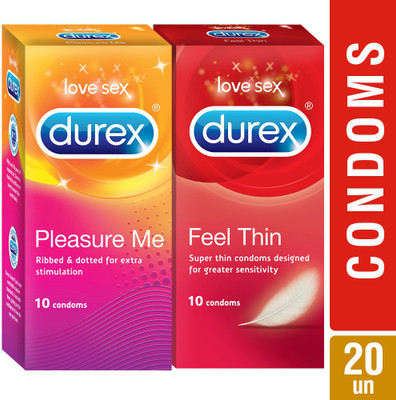 Durex Feel thin & Pleasure Me Condom(Set of 2, 20S)