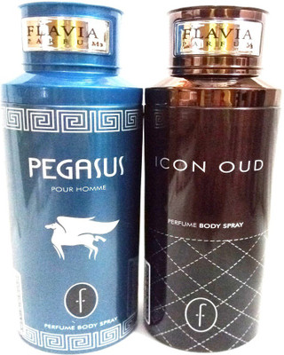 Flavia PEGASUS AND ICON OUD Perfume Body Spray - For Men & Women(400 ml, Pack of 2)
Flavia PEGASUS AND ICON OUD Perfume Body Spray - For Men & Women(400 ml, Pack of 2)