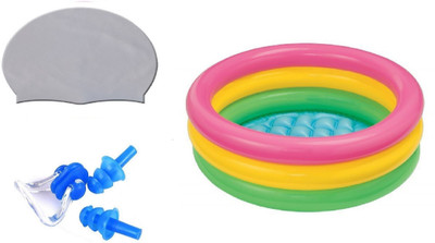 PEANA SILVER COLOR SWIMMING CAP WITH EAR & NOSE PLUG, 3 FEET MULTICOLOR TUB Swimming Kit
PEANA SILVER COLOR SWIMMING CAP WITH EAR & NOSE PLUG, 3 FEET MULTICOLOR TUB Swimming Kit