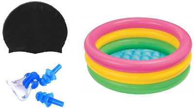 YUKI BLACK COLOR SWIMMING CAP WITH EAR & NOSE PLUG, 3 FEET MULTICOLOR TUB Swimming Kit
YUKI BLACK COLOR SWIMMING CAP WITH EAR & NOSE PLUG, 3 FEET MULTICOLOR TUB Swimming Kit