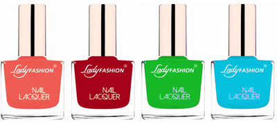 Lady Fashion Ultra High Shine Long Stay Nail Polish Light Orange,Dark Red,Light Green,Sky Blue(Pack of 4)
Lady Fashion Ultra High Shine Long Stay Nail Polish Light Orange,Dark Red,Light Green,Sky Blue(Pack of 4)