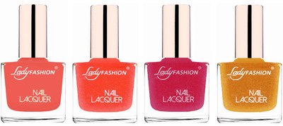 Lady Fashion Ultra High Shine Long Stay Nail Polish Light Orange,Orange Silk,Abricoat Rose,Golden(Pack of 4)
Lady Fashion Ultra High Shine Long Stay Nail Polish Light Orange,Orange Silk,Abricoat Rose,Golden(Pack of 4)