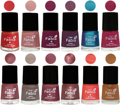 Fabia Premium Shine & Glossy Nail Polish Collection Shades (12 Pcs Combo) Red Orange-Shrimp Pastell-Cherry Blossom-Light Jam-Denim-Hot Magenta-Lip-Light Beige-Dusty Pink-Dark Red Chrome-Peach-Golden(Pack of 12)
Fabia Premium Shine & Glossy Nail Polish Collection Shades (12 Pcs Combo) Red Orange-Shrimp Pastell-Cherry Blossom-Light Jam-Denim-Hot Magenta-Lip-Light Beige-Dusty Pink-Dark Red Chrome-Peach-Golden(Pack of 12)