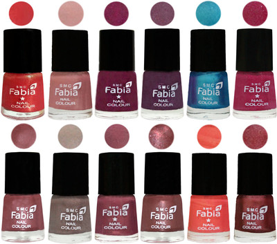 Fabia Premium Collection 12 Piece Color Nail Polish Shades Red Orange-Shrimp Pastell-Cherry Blossom-Light Jam-Denim-Hot Magenta-Lip-Light Beige-Dusty Pink-Dark Red Chrome-Peach-Nude Pink(Pack of 12)
Fabia Premium Collection 12 Piece Color Nail Polish Shades Red Orange-Shrimp Pastell-Cherry Blossom-Light Jam-Denim-Hot Magenta-Lip-Light Beige-Dusty Pink-Dark Red Chrome-Peach-Nude Pink(Pack of 12)