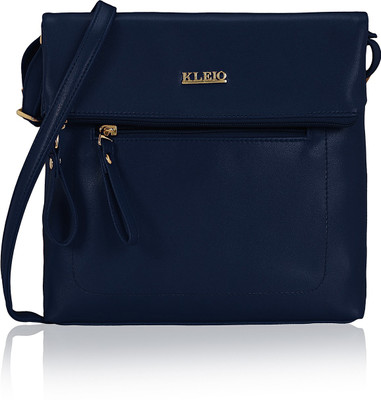Kleio Women Formal, Casual Blue Leatherette Sling Bag