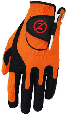 Zero Friction Mens Compression Golf Gloves (Free Size, Orange)