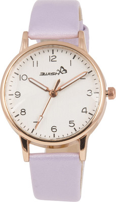 3Wish 3WW-1202_LINE Analog White Dial and Purple Strap Watch - For Women