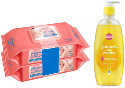Johnson Baby Baby Wipes 2pcs combo With Shampoo 475 ml(Multicolor)