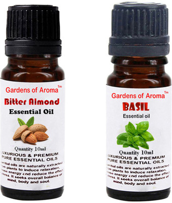 Gardens Of Aroma Bitter Almond Essential Oil And Basil Essential Oil(20 ml)