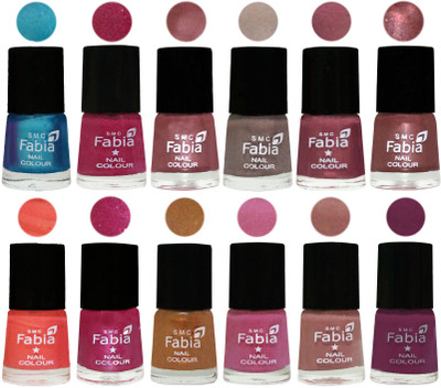 Fabia Premium Collection 12 Piece Color Nail Polish Shades Denim-Hot Magenta-Lip-Light Beige-Dusty Pink-Dark Red Chrome-Peach-Light Magenta-Golden -Light Plum-Nude-Light purple(Pack of 12)
Fabia Premium Collection 12 Piece Color Nail Polish Shades Denim-Hot Magenta-Lip-Light Beige-Dusty Pink-Dark Red Chrome-Peach-Light Magenta-Golden -Light Plum-Nude-Light purple(Pack of 12)