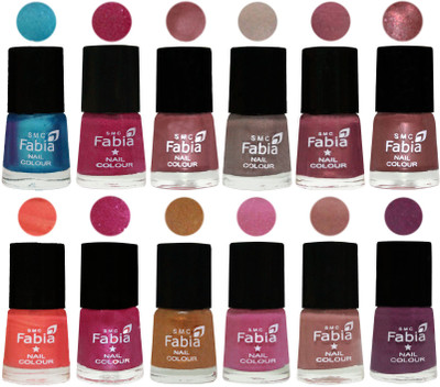 Fabia Premium Lacquer Extra Shine Nail Polish Shades Of (12 Pcs Nail Polish) Denim-Hot Magenta-Lip-Light Beige-Dusty Pink-Dark Red Chrome-Peach-Light Magenta-Golden -Light Plum-Nude-Brinjal Purple(Pack of 12)
Fabia Premium Lacquer Extra Shine Nail Polish Shades Of (12 Pcs Nail Polish) Denim-Hot Magenta-Lip-Light Beige-Dusty Pink-Dark Red Chrome-Peach-Light Magenta-Golden -Light Plum-Nude-Brinjal Purple(Pack of 12)