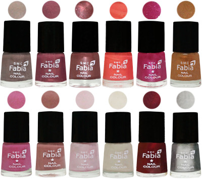 Fabia Premium Lacquer Extra Shine Nail Polish Shades Of (12 Pcs Nail Polish) Light Beige-Dusty Pink-Dark Red Chrome-Peach-Light Magenta-Golden -Light Plum-Nude-Lychee-Light Cream-Maroon-Silver(Pack of 12)
Fabia Premium Lacquer Extra Shine Nail Polish Shades Of (12 Pcs Nail Polish) Light Beige-Dusty Pink-Dark Red Chrome-Peach-Light Magenta-Golden -Light Plum-Nude-Lychee-Light Cream-Maroon-Silver(Pack of 12)