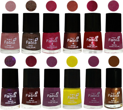 Fabia Premium Lacquer Extra Shine Nail Polish Shades Of (12 Pcs Nail Polish) Light pink-Dark Brown-Cherry Pink-Berry-Dark Magenta-Rose Pink-Dark Purple-Royal Red-Brinjal Purple-Yellow-Light purple-Dark Golden(Pack of 12)
Fabia Premium Lacquer Extra Shine Nail Polish Shades Of (12 Pcs Nail Polish) Light pink-Dark Brown-Cherry Pink-Berry-Dark Magenta-Rose Pink-Dark Purple-Royal Red-Brinjal Purple-Yellow-Light purple-Dark Golden(Pack of 12)