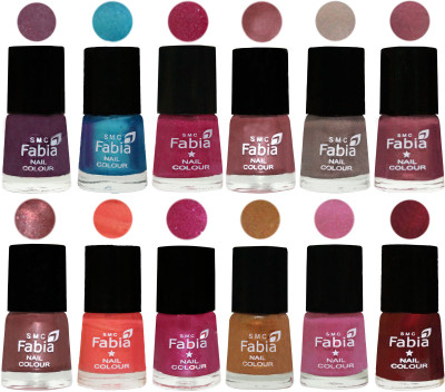 Fabia Premium Lacquer Extra Shine Nail Polish Shades Of (12 Pcs Nail Polish) Light Jam-Denim-Hot Magenta-Lip-Light Beige-Dusty Pink-Dark Red Chrome-Peach-Light Magenta-Golden -Light Plum-Maroon(Pack of 12)
Fabia Premium Lacquer Extra Shine Nail Polish Shades Of (12 Pcs Nail Polish) Light Jam-Denim-Hot Magenta-Lip-Light Beige-Dusty Pink-Dark Red Chrome-Peach-Light Magenta-Golden -Light Plum-Maroon(Pack of 12)