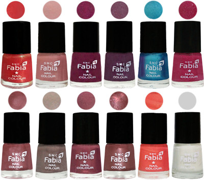 Fabia Premium Collection 12 Piece Color Nail Polish Shades Red Orange-Shrimp Pastell-Cherry Blossom-Light Jam-Denim-Hot Magenta-Lip-Light Beige-Dusty Pink-Dark Red Chrome-Peach-White(Pack of 12)
Fabia Premium Collection 12 Piece Color Nail Polish Shades Red Orange-Shrimp Pastell-Cherry Blossom-Light Jam-Denim-Hot Magenta-Lip-Light Beige-Dusty Pink-Dark Red Chrome-Peach-White(Pack of 12)