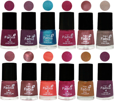 Fabia Premium Lacquer Extra Shine Nail Polish Shades Of (12 Pcs Nail Polish) Cherry Blossom-Light Jam-Denim-Hot Magenta-Lip-Light Beige-Dusty Pink-Dark Red Chrome-Peach-Light Magenta-Golden -Brinjal Purple(Pack of 12)
Fabia Premium Lacquer Extra Shine Nail Polish Shades Of (12 Pcs Nail Polish) Cherry Blossom-Light Jam-Denim-Hot Magenta-Lip-Light Beige-Dusty Pink-Dark Red Chrome-Peach-Light Magenta-Golden -Brinjal Purple(Pack of 12)