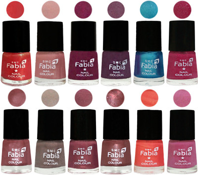 Fabia Premium Collection 12 Piece Color Nail Polish Shades Red Orange-Shrimp Pastell-Cherry Blossom-Light Jam-Denim-Hot Magenta-Lip-Light Beige-Dusty Pink-Dark Red Chrome-Peach-Light Plum(Pack of 12)
Fabia Premium Collection 12 Piece Color Nail Polish Shades Red Orange-Shrimp Pastell-Cherry Blossom-Light Jam-Denim-Hot Magenta-Lip-Light Beige-Dusty Pink-Dark Red Chrome-Peach-Light Plum(Pack of 12)