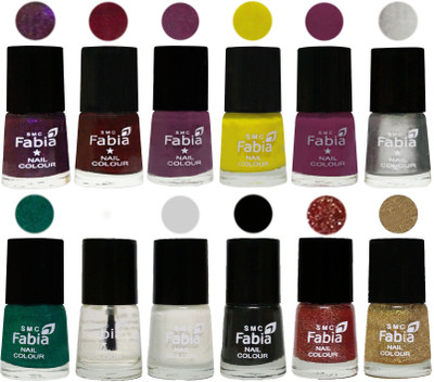 Fabia Premium Collection 12 Piece Color Nail Polish Shades Dark Purple-Royal Red-Brinjal Purple-Yellow-Light purple-Silver-Green-Top Coat-White-Black-Jerry Wine-Light Golden(Pack of 12)
Fabia Premium Collection 12 Piece Color Nail Polish Shades Dark Purple-Royal Red-Brinjal Purple-Yellow-Light purple-Silver-Green-Top Coat-White-Black-Jerry Wine-Light Golden(Pack of 12)