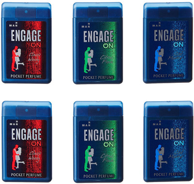 Engage on Man Pocket Perfume, Long Lasting Perfume 18ml (Pack of 6) Eau de Toilette - 108 ml(For Men & Women)
Engage on Man Pocket Perfume, Long Lasting Perfume 18ml (Pack of 6) Eau de Toilette - 108 ml(For Men & Women)