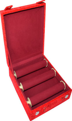 Aadhya Plain Bangle box-3 rods (Maroon) Vanity Box(Maroon)