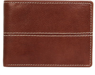 AzraJamil Men Brown Genuine Leather Wallet(3 Card Slots), Mid brown