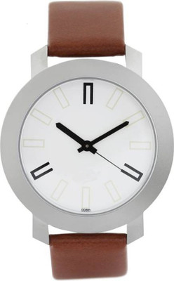 Miss Perfect White dial watch Brown belt for men Watch - For Men