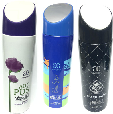 Arochem Black Jack , Blue Star & Aro Pds Deodorant Spray - For Men & Women(600 ml, Pack of 3)
Arochem Black Jack , Blue Star & Aro Pds Deodorant Spray - For Men & Women(600 ml, Pack of 3)