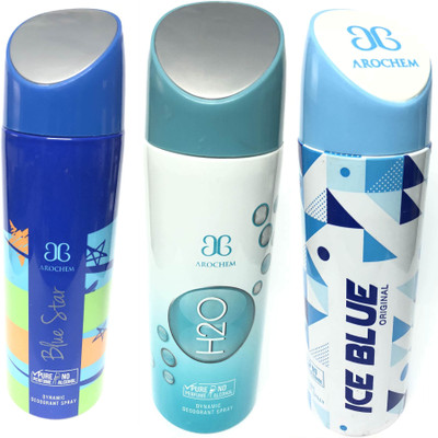 Arochem Blue Star,H2o & Ice Blue Deodorant Spray - For Men & Women(600 ml, Pack of 3)
Arochem Blue Star,H2o & Ice Blue Deodorant Spray - For Men & Women(600 ml, Pack of 3)