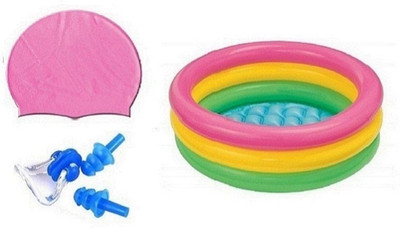 PEANA PINK COLOR SWIMMING CAP WITH EAR & NOSE PLUG, 3 FEET MULTICOLOR TUB Swimming Kit
PEANA PINK COLOR SWIMMING CAP WITH EAR & NOSE PLUG, 3 FEET MULTICOLOR TUB Swimming Kit