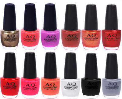 AQ Fashion in New 12 Beautiful colors nail polish Combo Set No.229 Multicolor(Pack of 12)
AQ Fashion in New 12 Beautiful colors nail polish Combo Set No.229 Multicolor(Pack of 12)