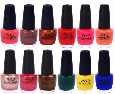 AQ Fashion in New 12 Beautiful colors nail polish Combo Set No.202 Multicolor(Pack of 12)
AQ Fashion in New 12 Beautiful colors nail polish Combo Set No.202 Multicolor(Pack of 12)