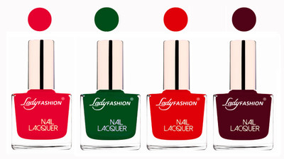 Lady Fashion Ultra High Shine Long Stay Nail Polish Sweet Red,Dark Green,Bright Red,Maroon(Pack of 4)
Lady Fashion Ultra High Shine Long Stay Nail Polish Sweet Red,Dark Green,Bright Red,Maroon(Pack of 4)