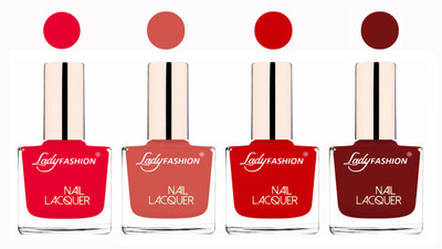 Lady Fashion Ultra High Shine Long Stay Nail Polish Sweet Red,Nude,Juicy Red,Coffee(Pack of 4)
Lady Fashion Ultra High Shine Long Stay Nail Polish Sweet Red,Nude,Juicy Red,Coffee(Pack of 4)